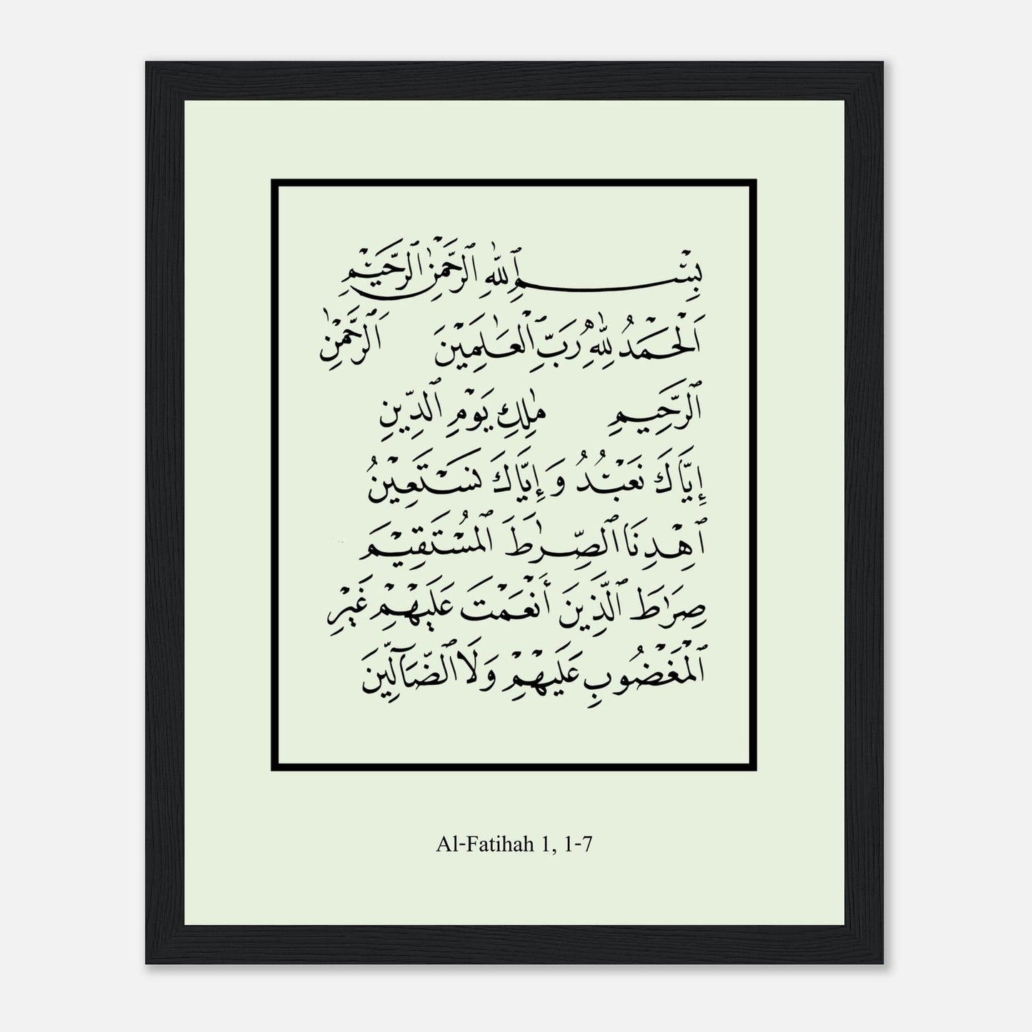 Surah Al Fatiha Islamic Poster in Green