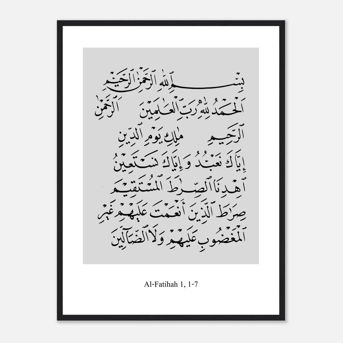 Surah Al Fatiha Islamic Poster in White