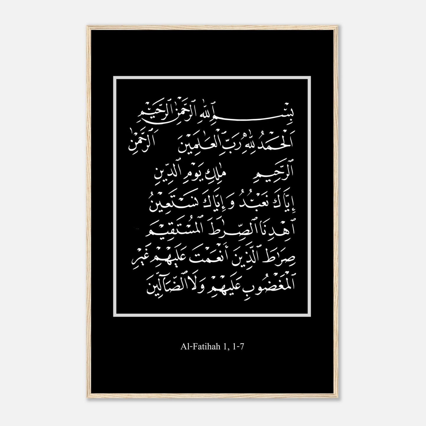 Surah Al Fatiha Islamic Poster in Black