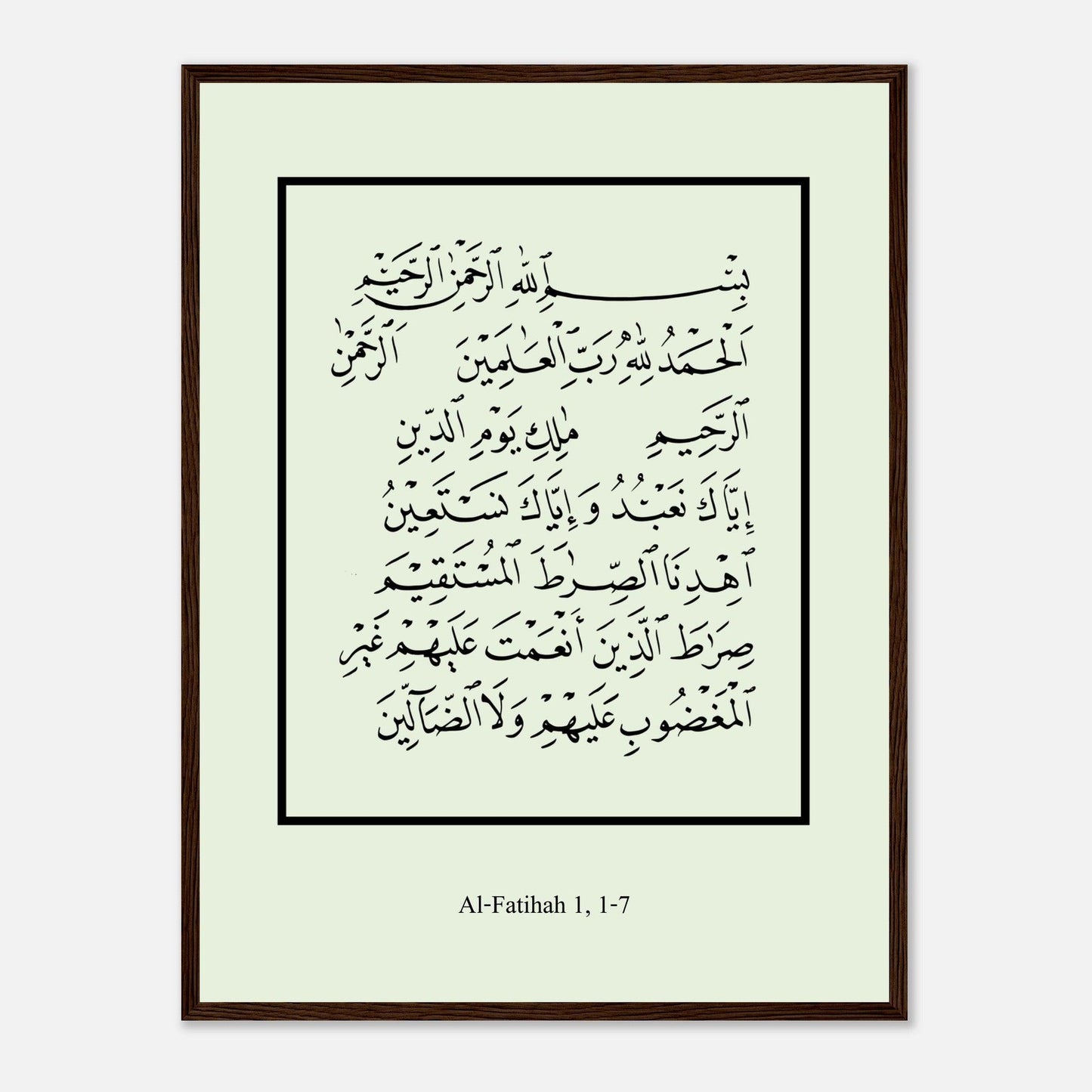 Surah Al Fatiha Islamic Poster in Green