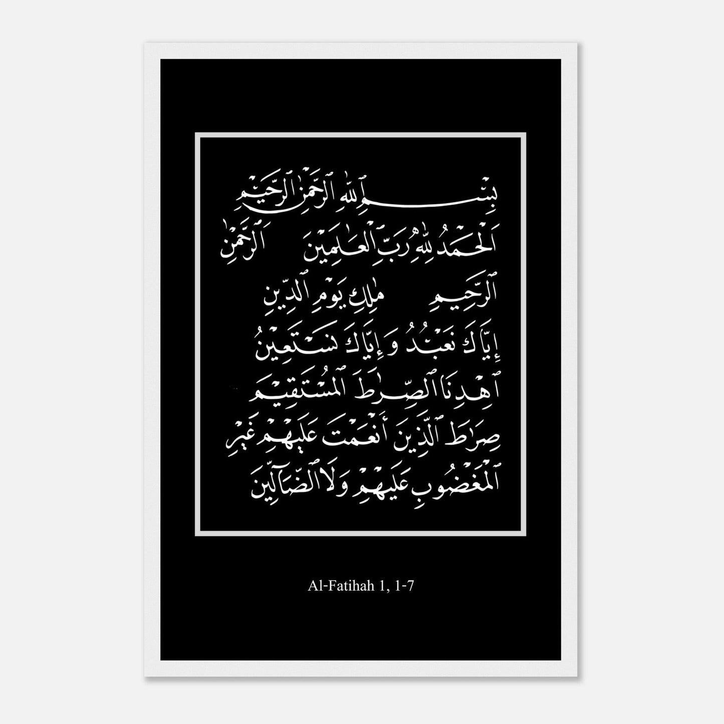 Surah Al Fatiha Islamic Poster in Black