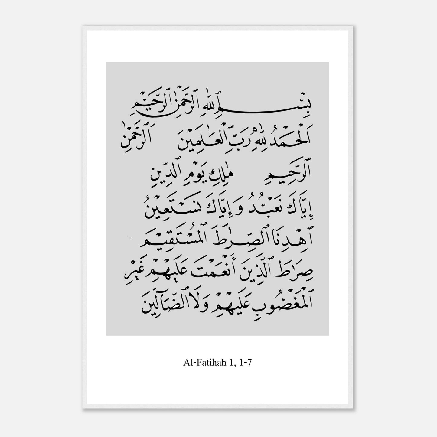 Surah Al Fatiha Islamic Poster in White