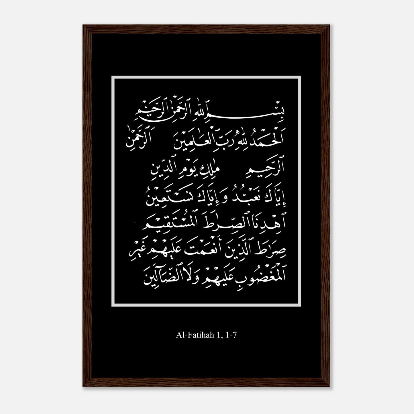 Surah Al Fatiha Islamic Poster in Black