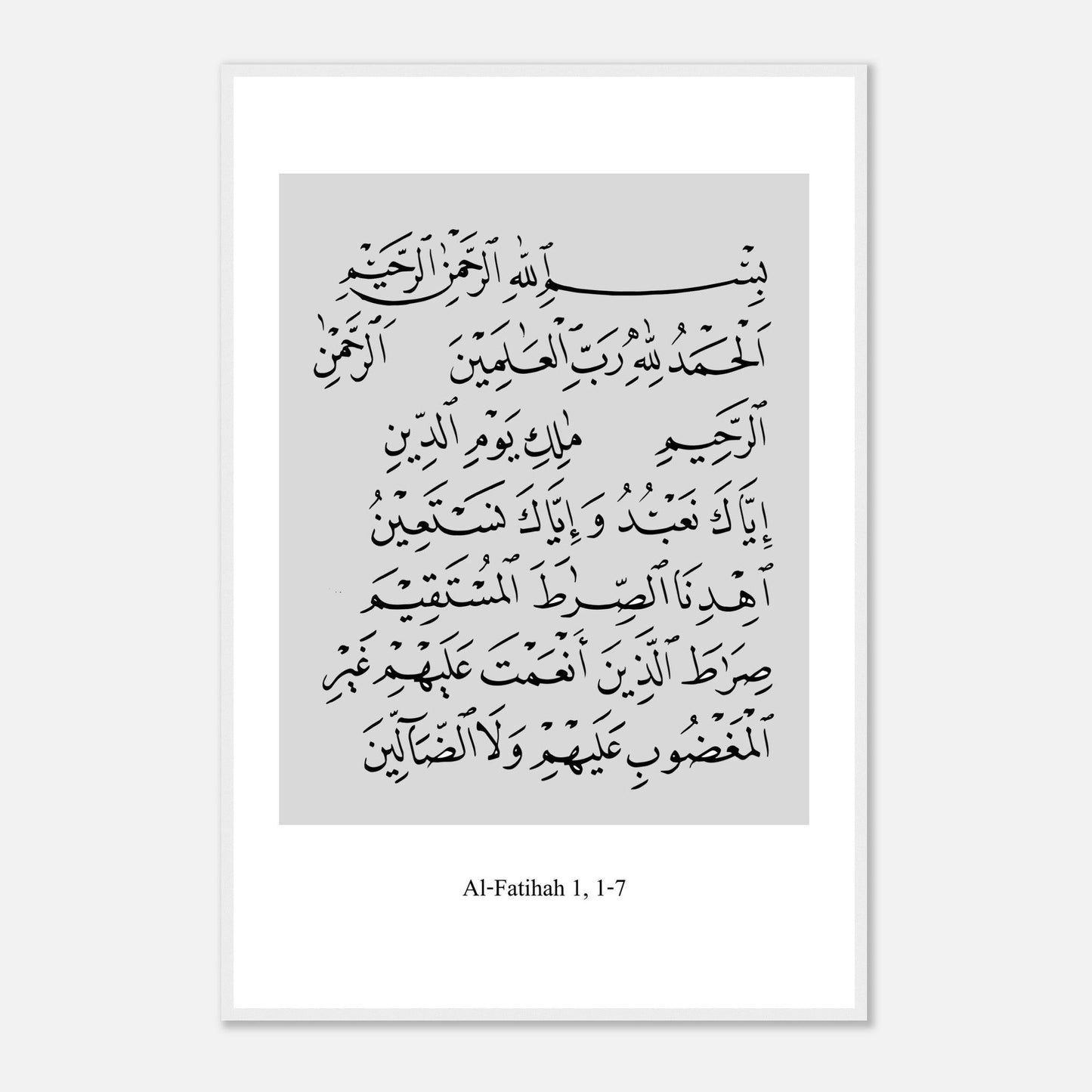 Surah Al Fatiha Islamic Poster in White