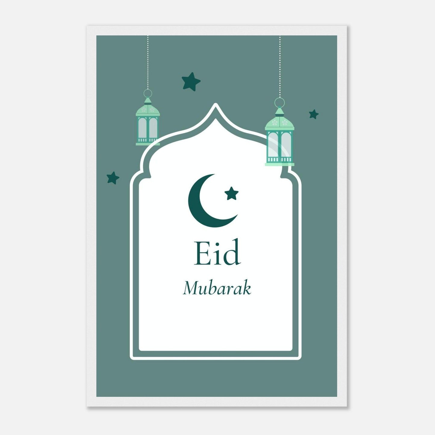 Eid Mubarak Islamic Poster in Green