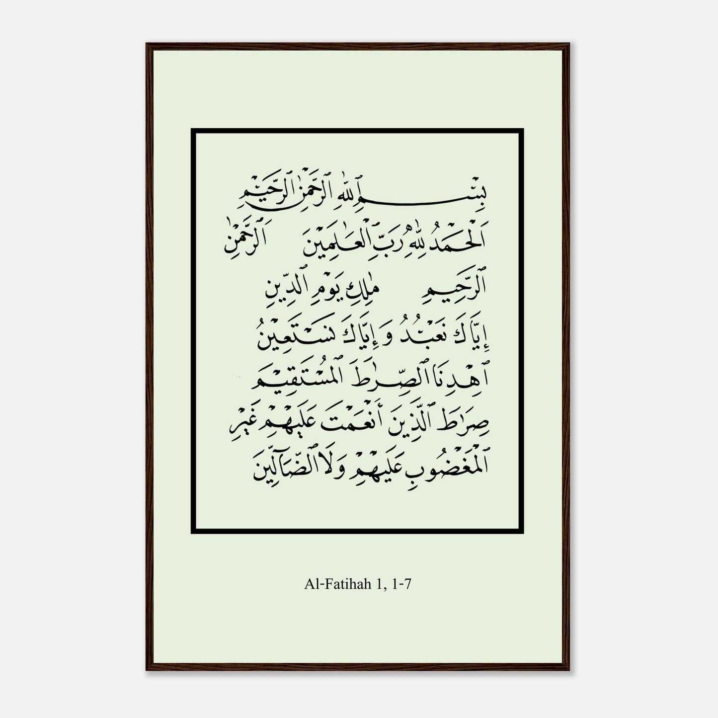 Surah Al Fatiha Islamic Poster in Green