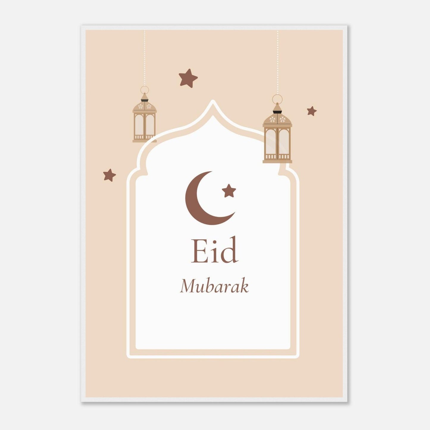 Eid Mubarak Islamic Poster in Beige