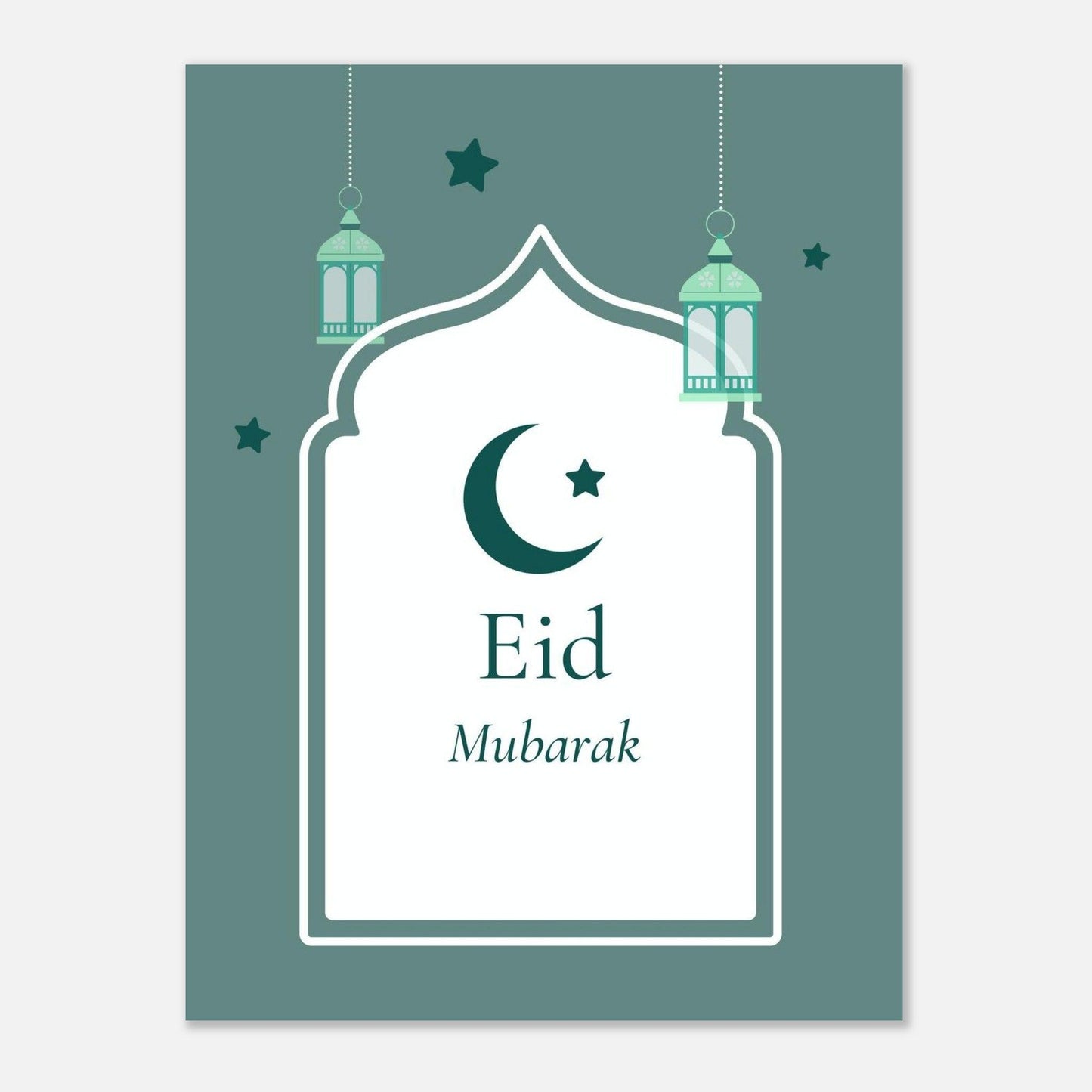 Eid Mubarak Islamic Poster in Green