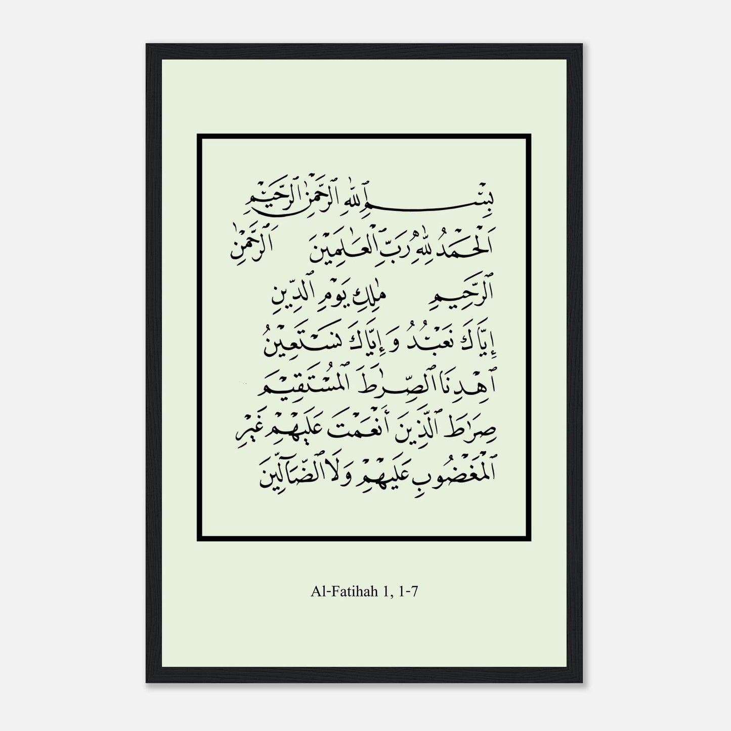 Surah Al Fatiha Islamic Poster in Green