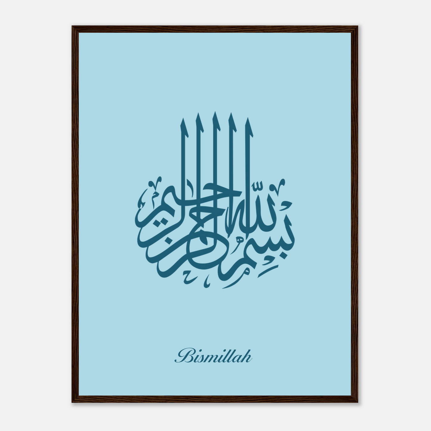 Bismillah Islamic Calligraphy Poster For Kids In Blue