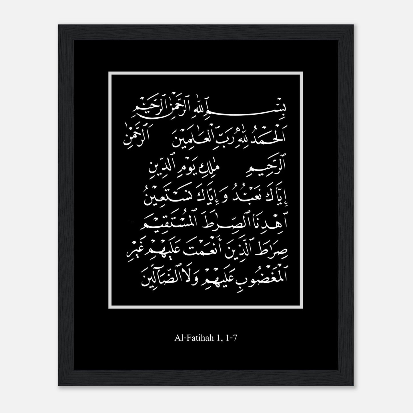 Surah Al Fatiha Islamic Poster in Black