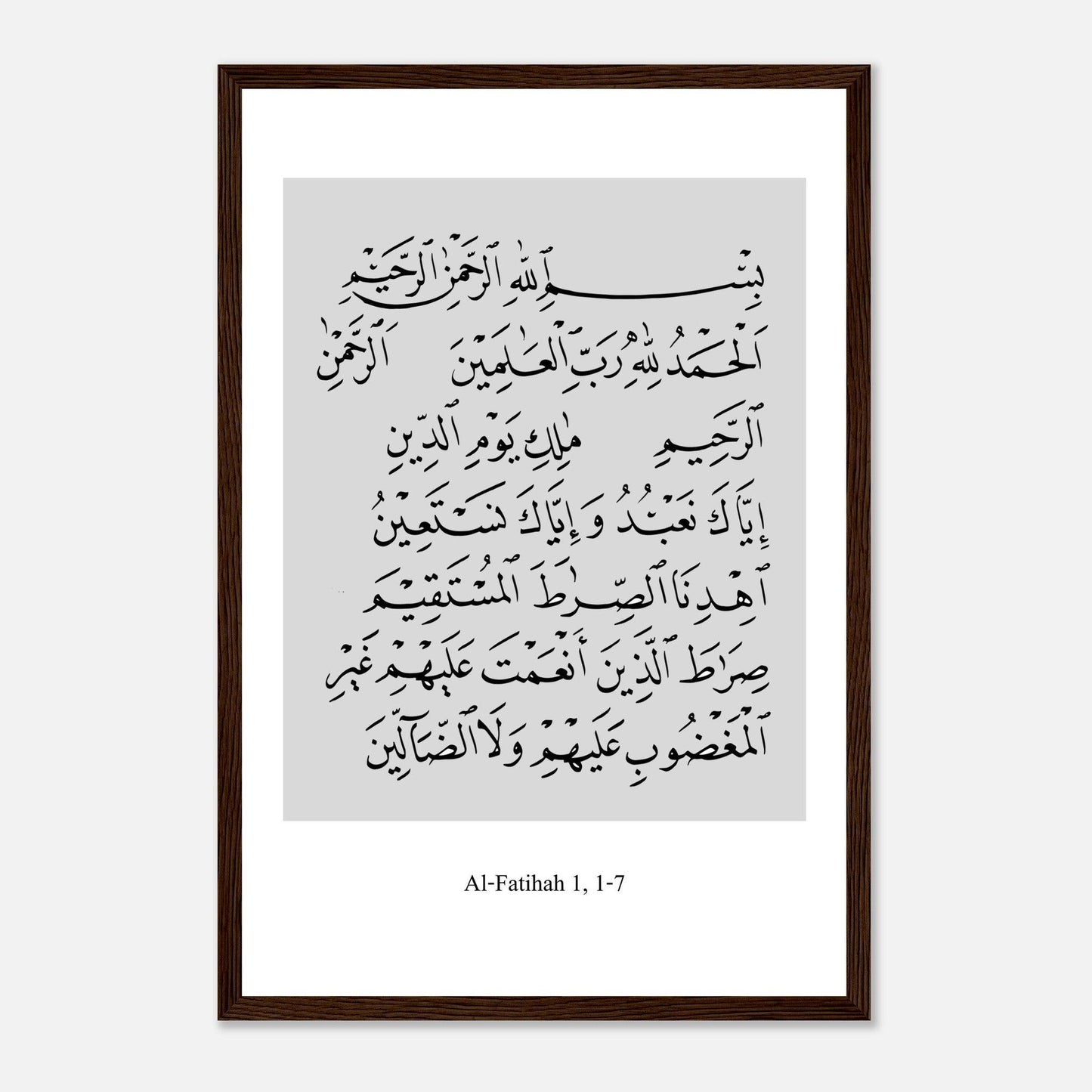 Surah Al Fatiha Islamic Poster in White