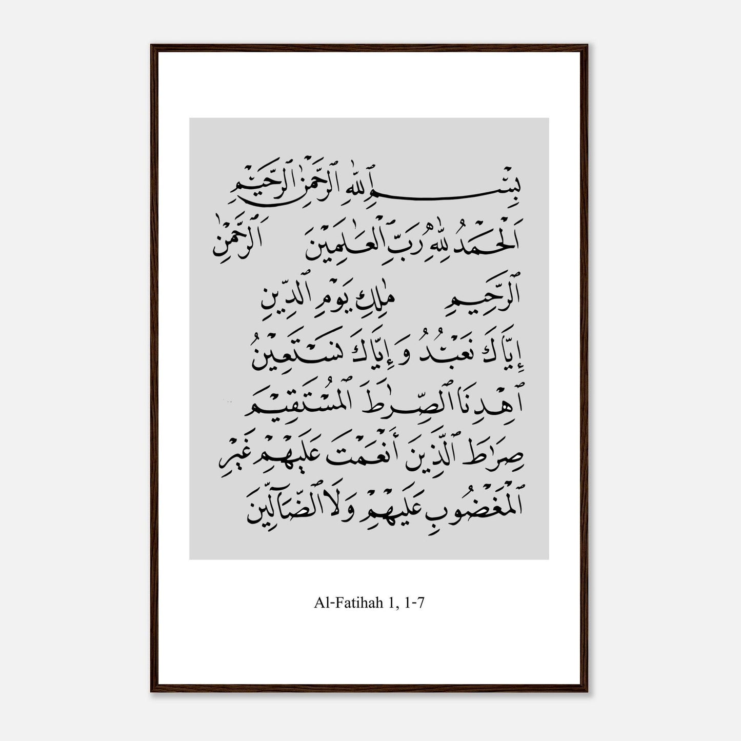 Surah Al Fatiha Islamic Poster in White