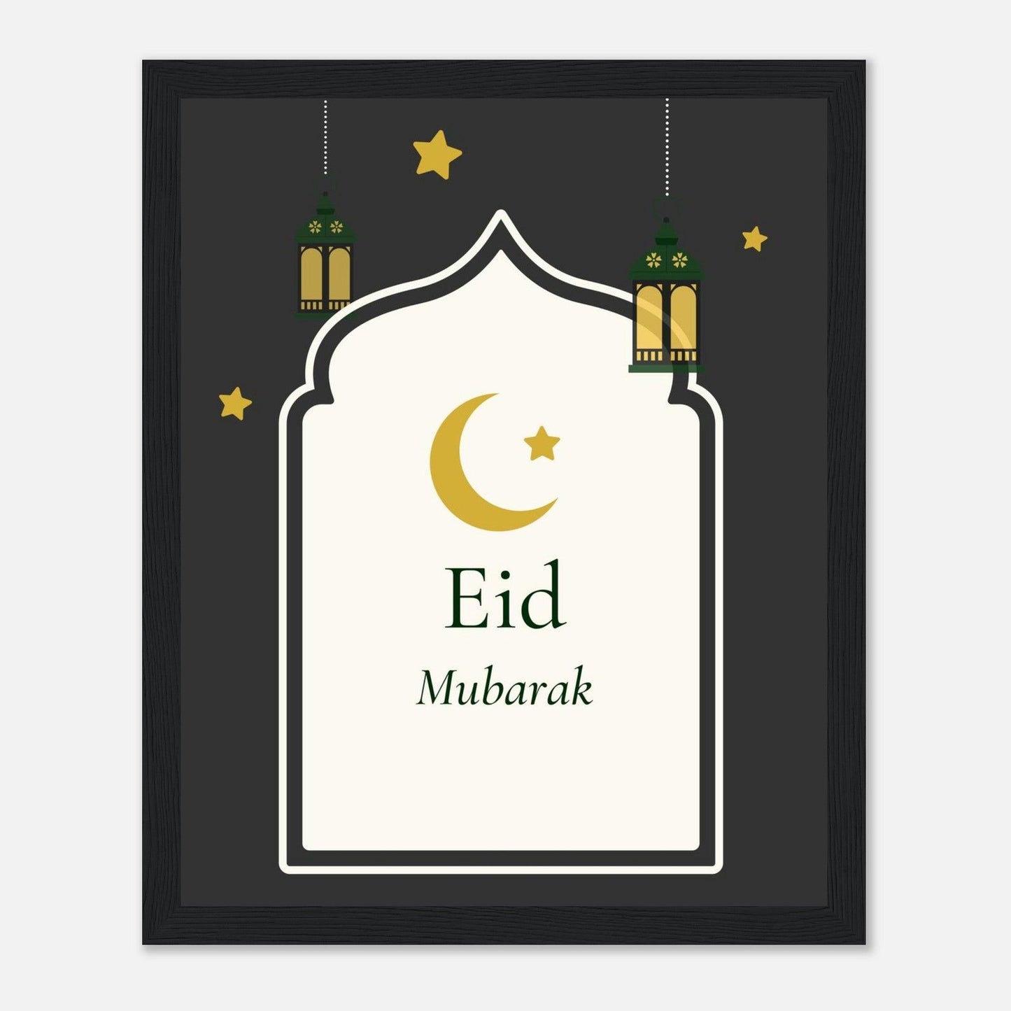 Eid Mubarak Islamic Poster in Black