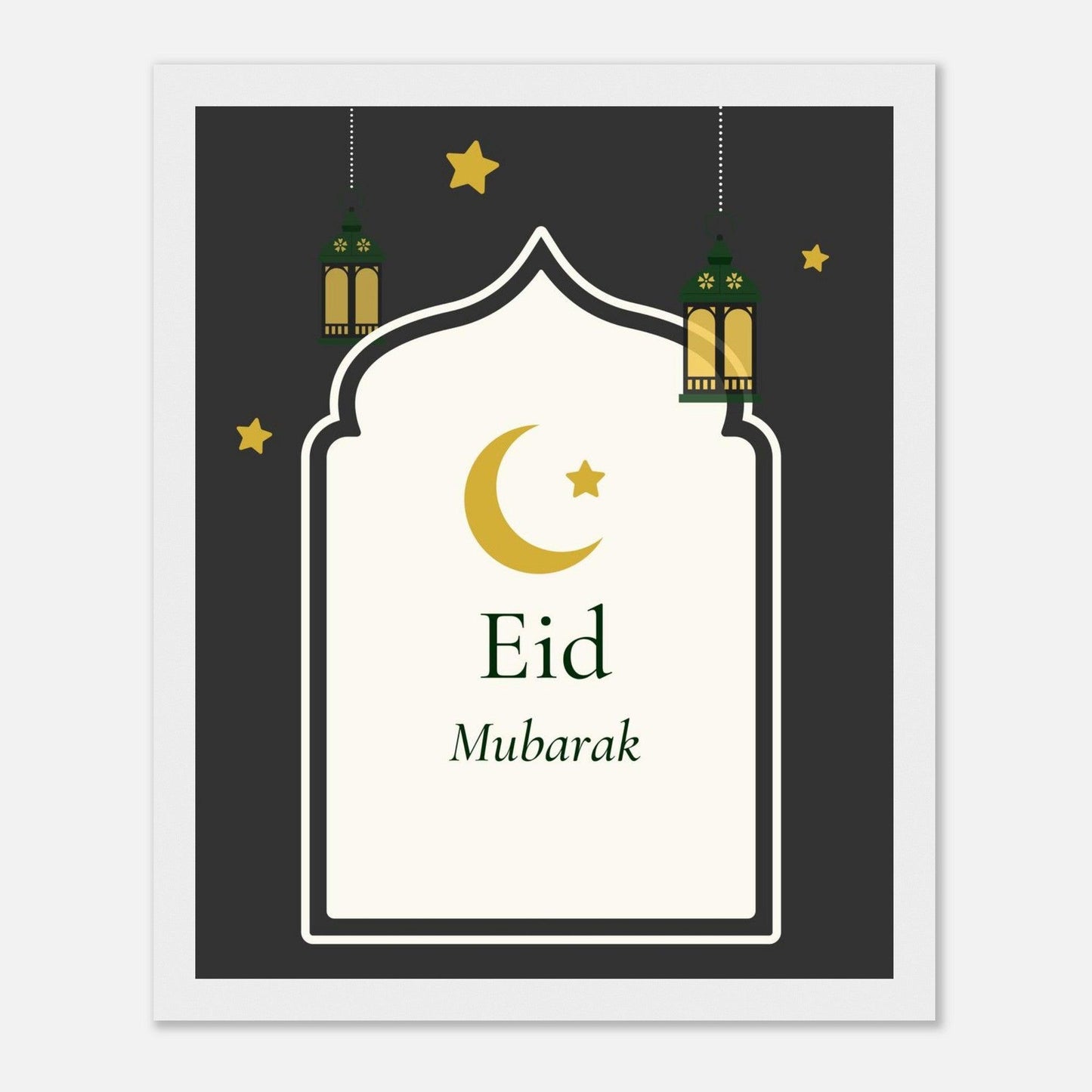 Eid Mubarak Islamic Poster in Black