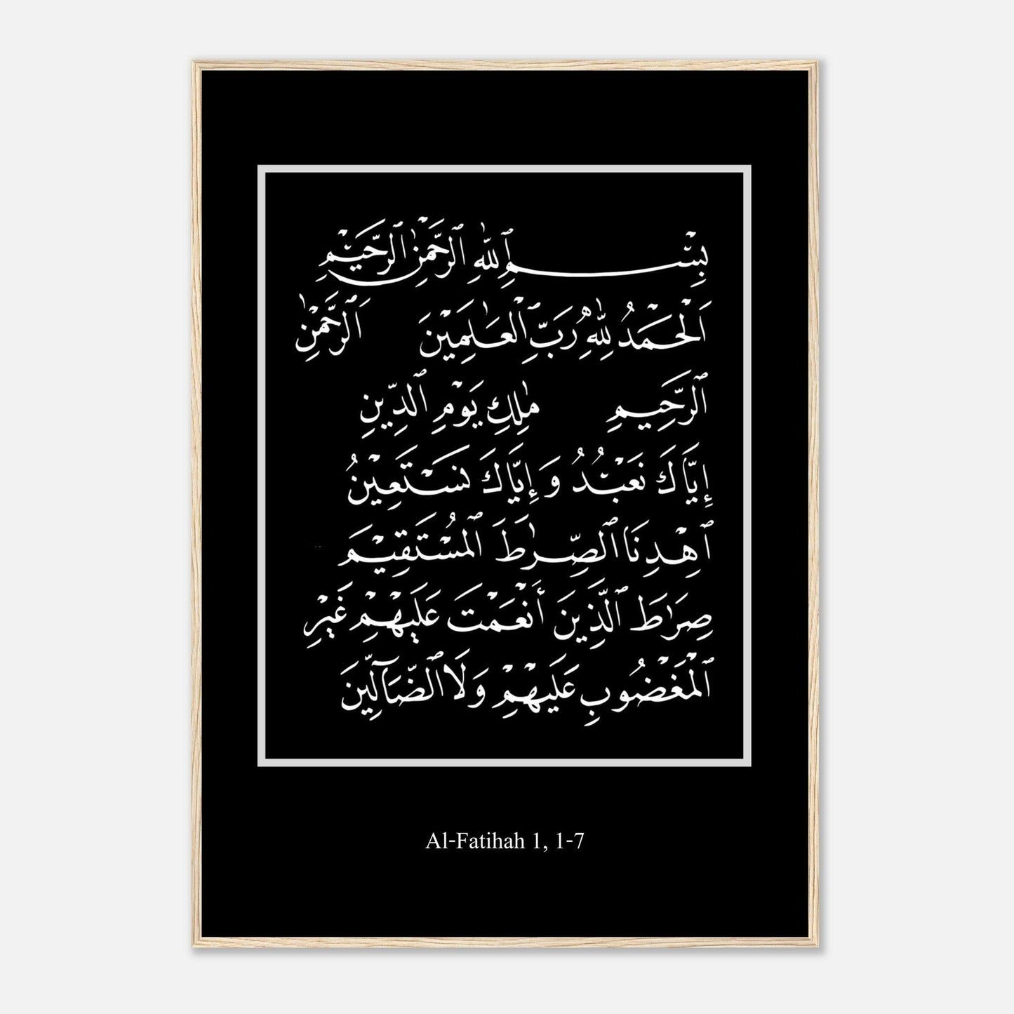 Surah Al Fatiha Islamic Poster in Black