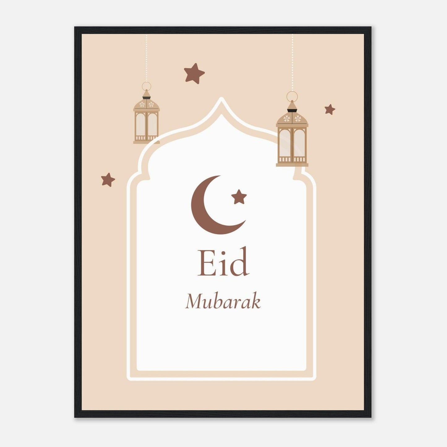 Eid Mubarak Islamic Poster in Beige