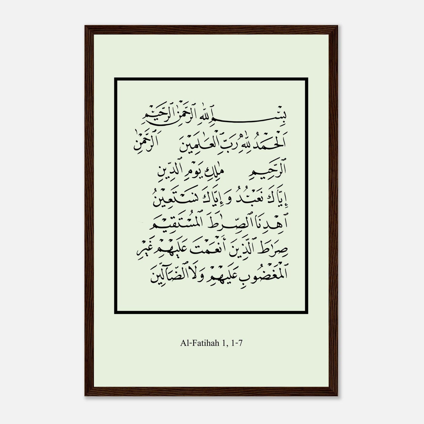 Surah Al Fatiha Islamic Poster in Green