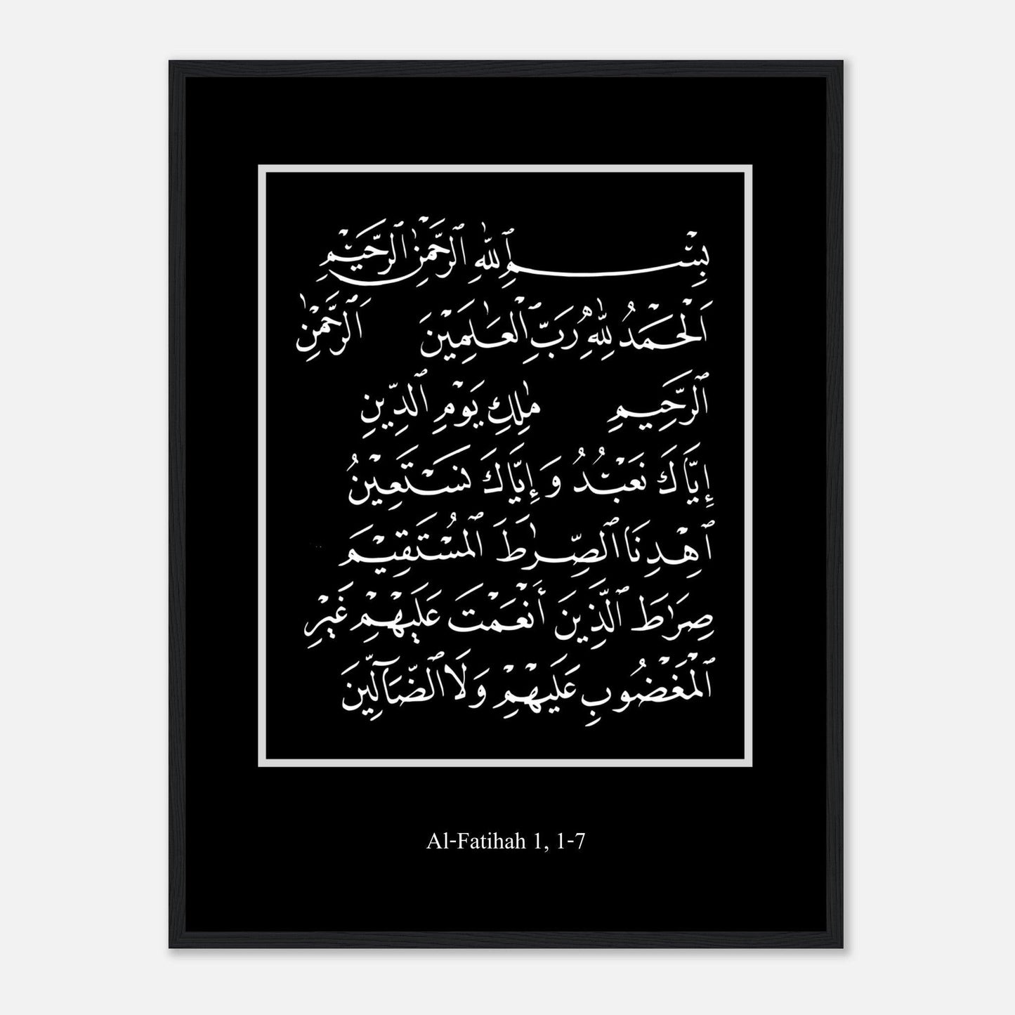 Surah Al Fatiha Islamic Poster in Black