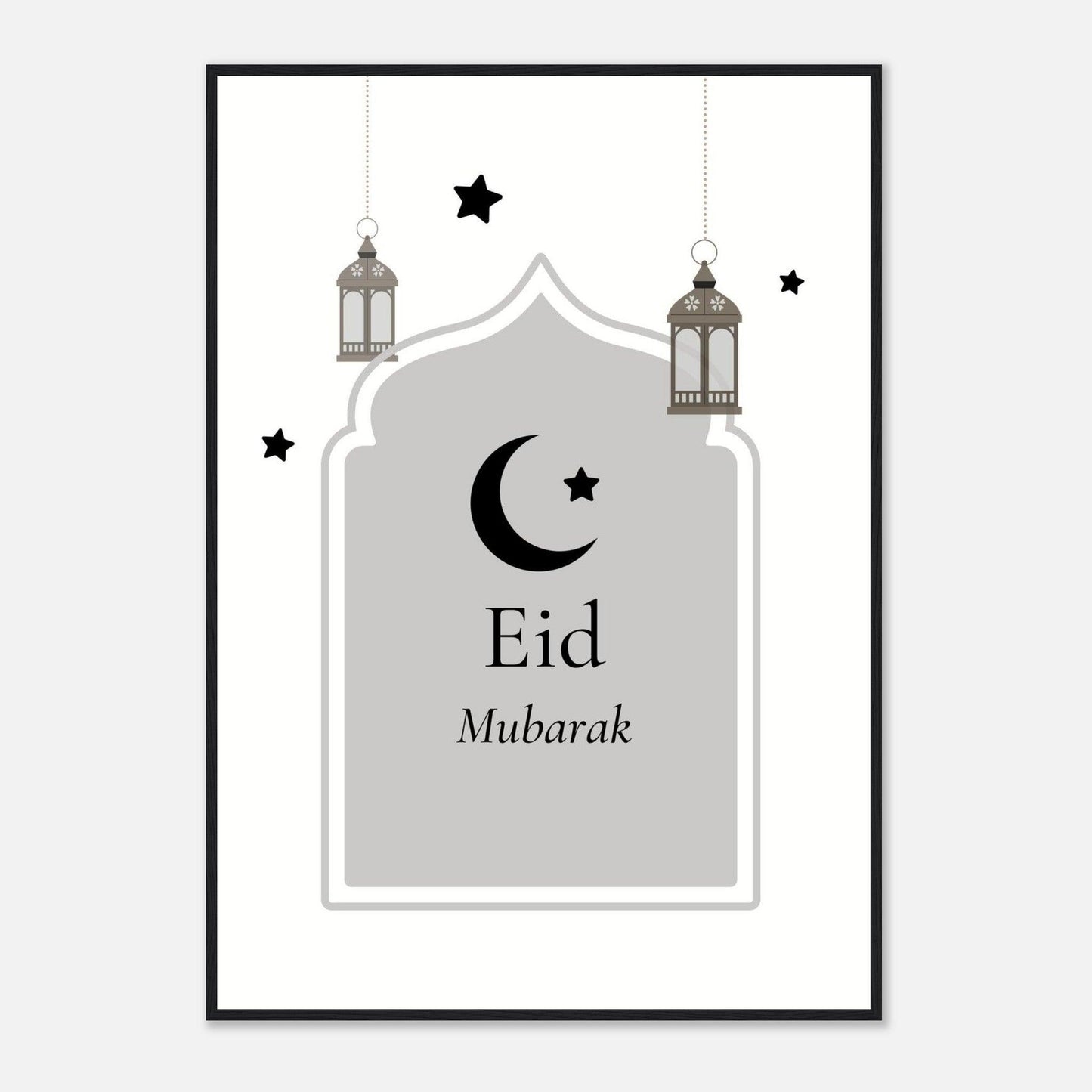 Eid Mubarak Islamic Poster in White