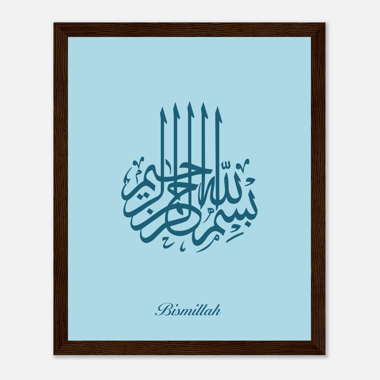 Bismillah Islamic Calligraphy Poster For Kids In Blue