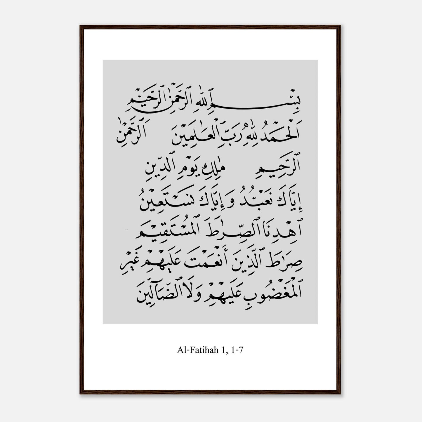 Surah Al Fatiha Islamic Poster in White