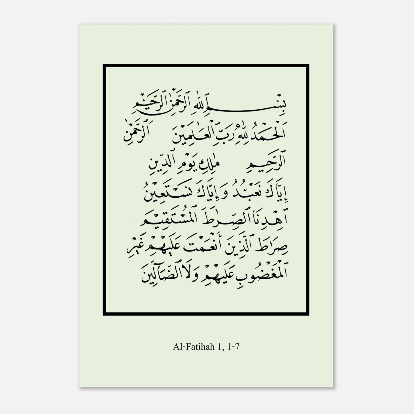 Surah Al Fatiha Islamic Poster in Green