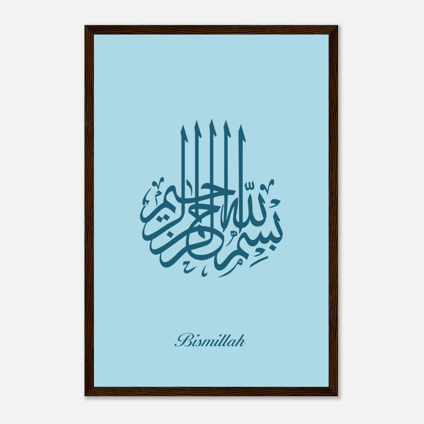 Bismillah Islamic Calligraphy Poster For Kids In Blue