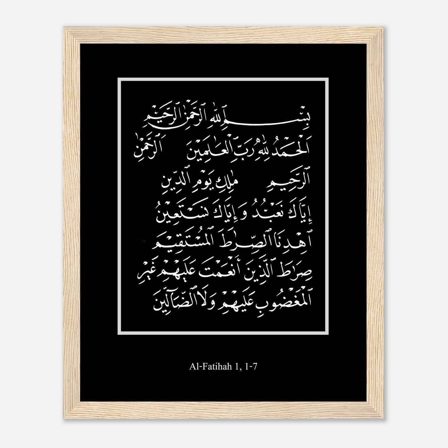 Surah Al Fatiha Islamic Poster in Black