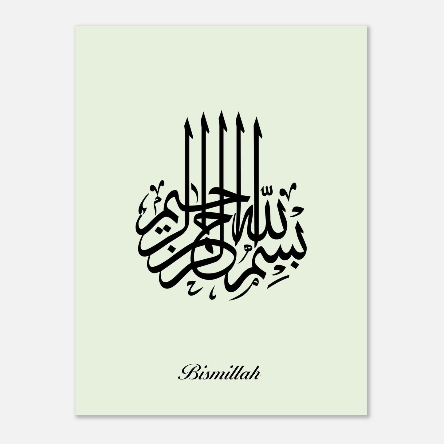 Bismillah Calligraphy Poster in Green