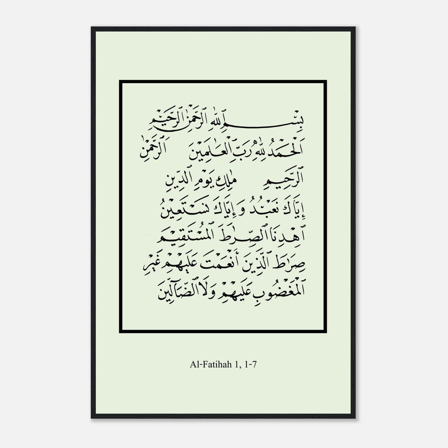 Surah Al Fatiha Islamic Poster in Green