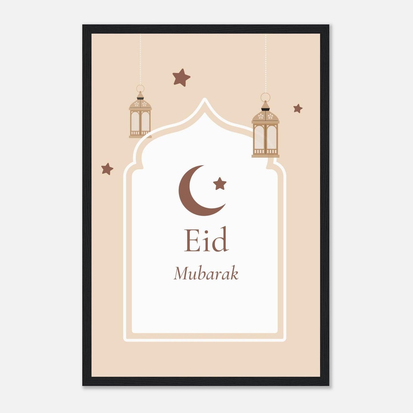 Eid Mubarak Islamic Poster in Beige