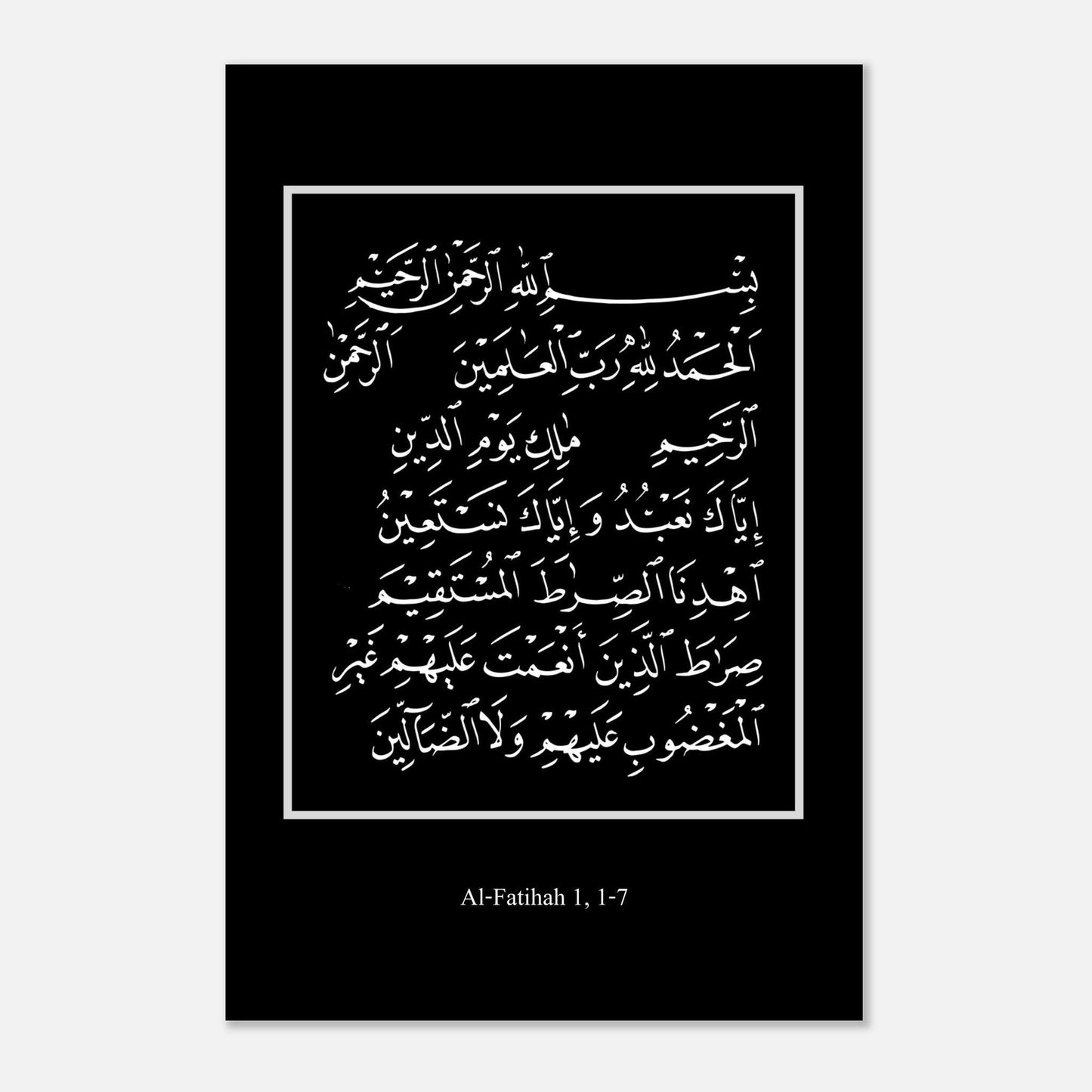 Surah Al Fatiha Islamic Poster in Black