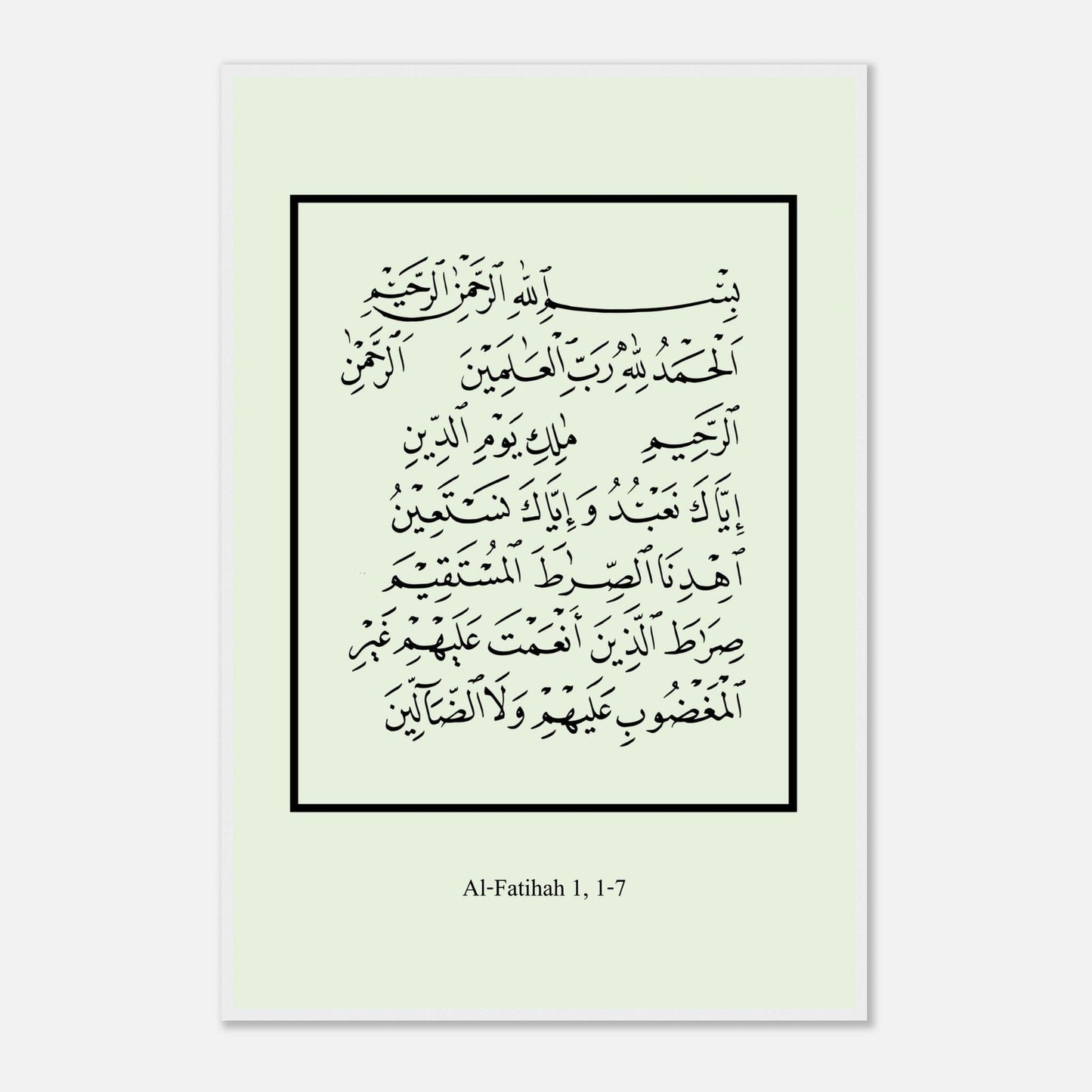 Surah Al Fatiha Islamic Poster in Green