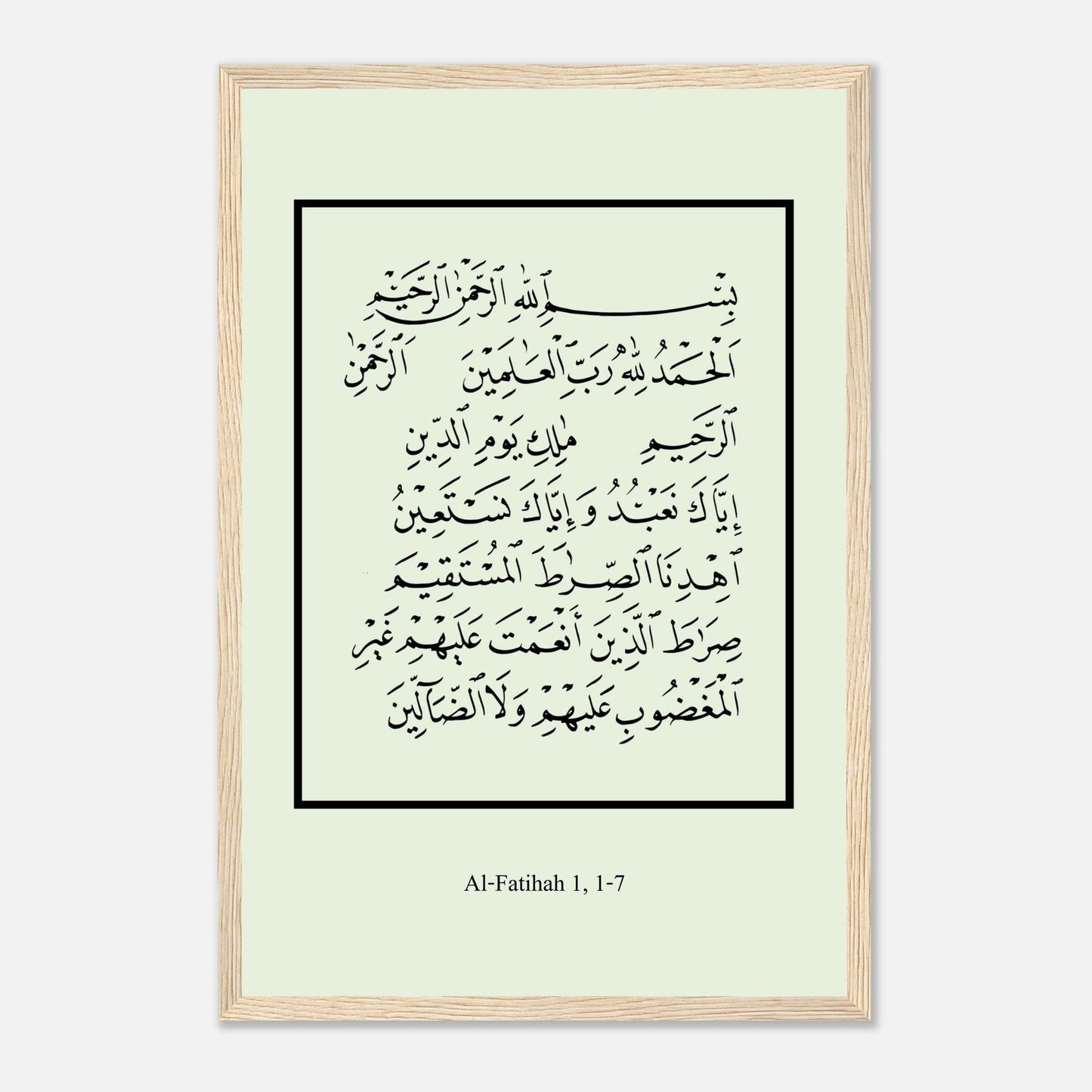 Surah Al Fatiha Islamic Poster in Green