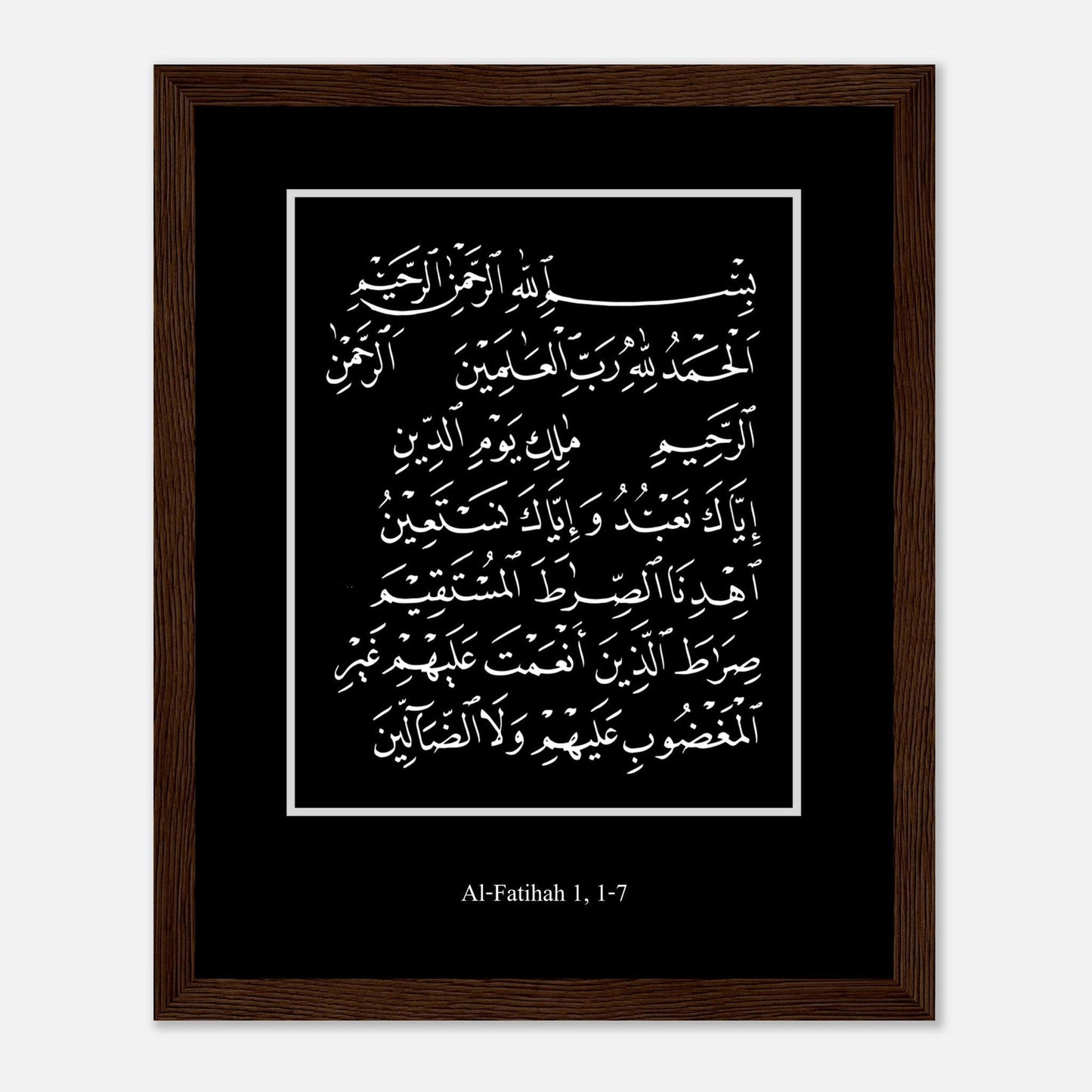 Surah Al Fatiha Islamic Poster in Black