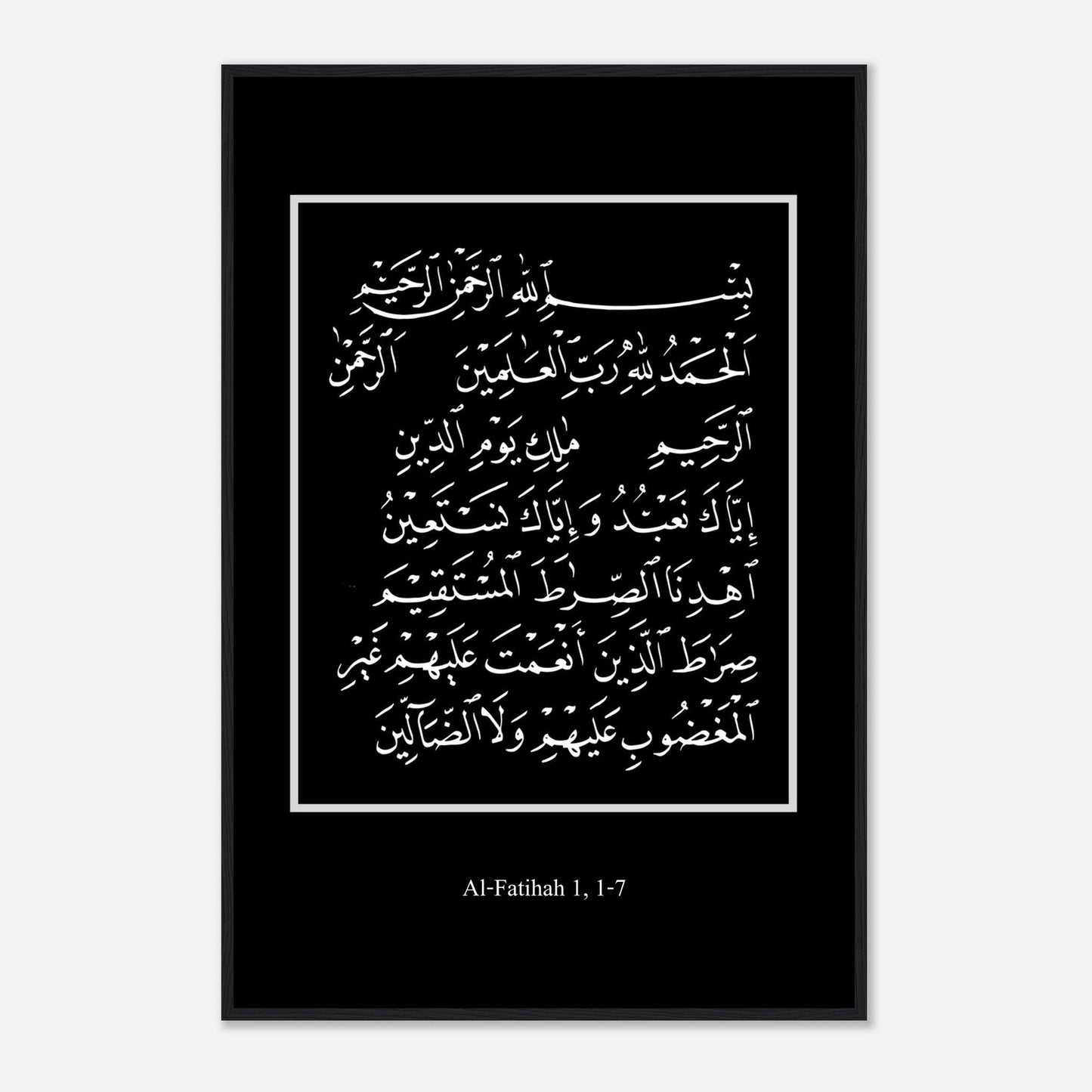 Surah Al Fatiha Islamic Poster in Black