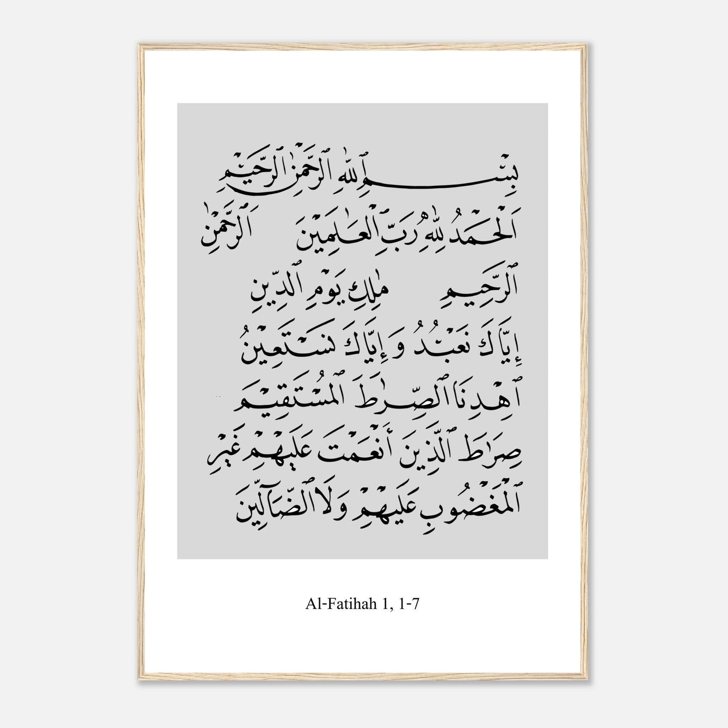 Surah Al Fatiha Islamic Poster in White