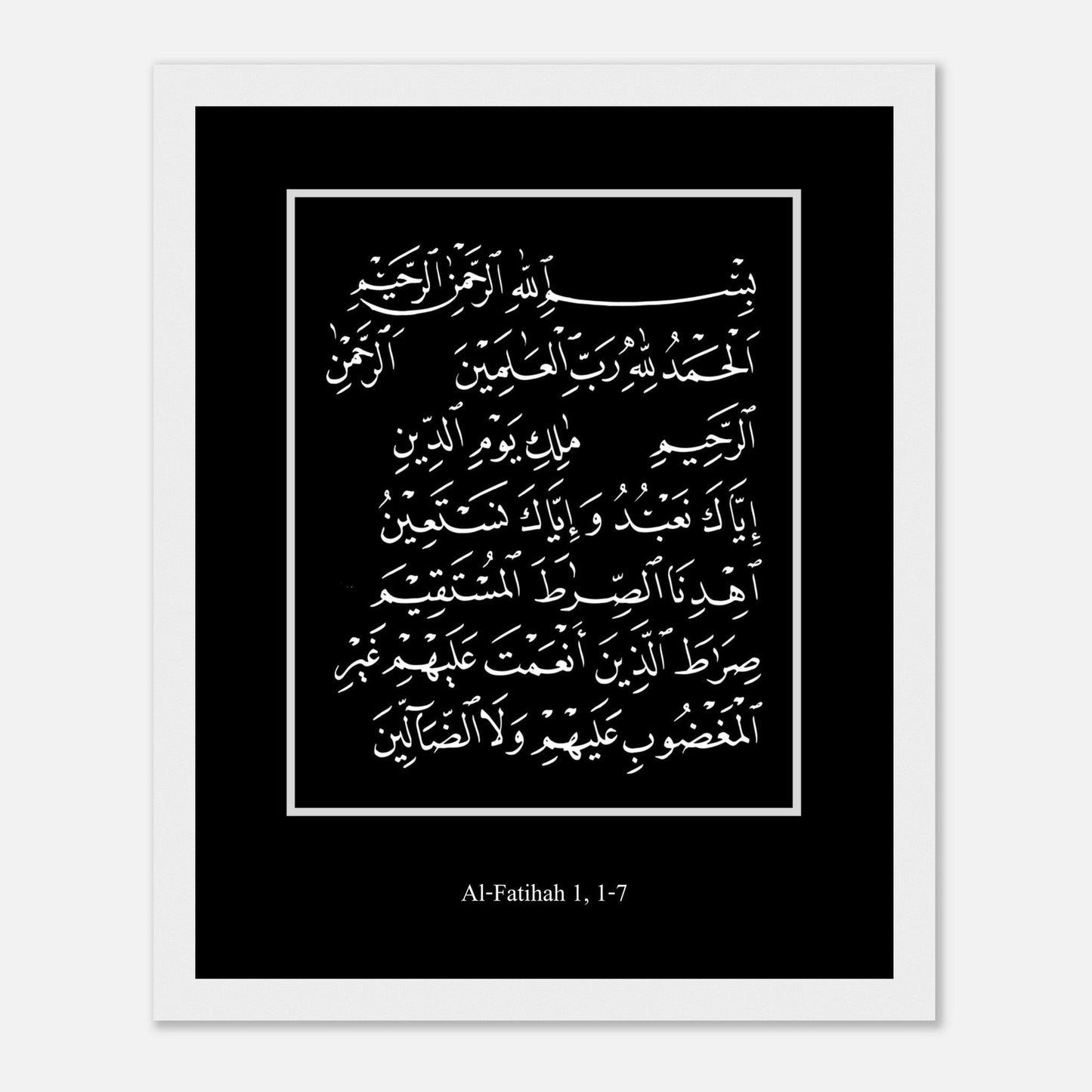 Surah Al Fatiha Islamic Poster in Black