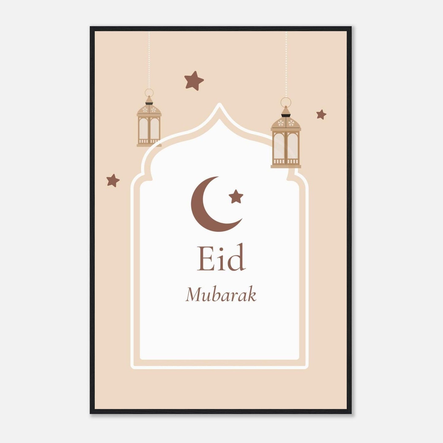 Eid Mubarak Islamic Poster in Beige