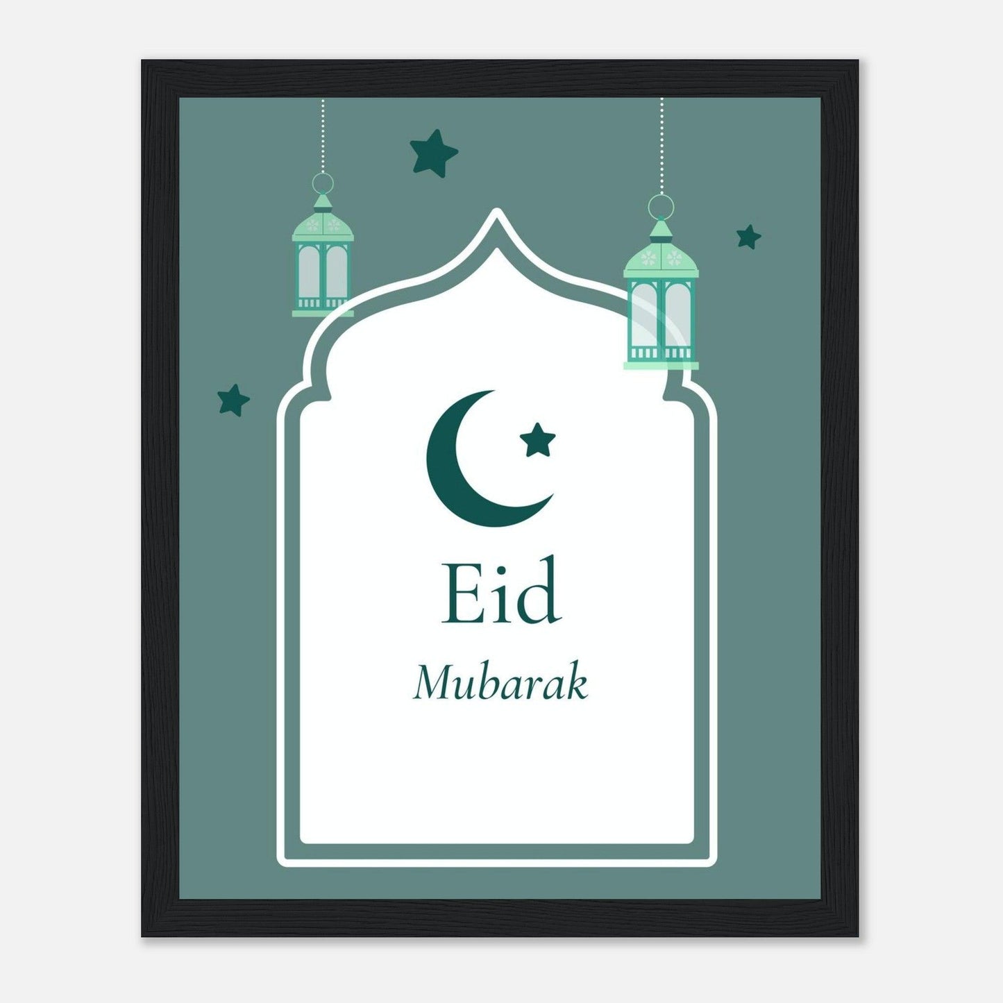 Eid Mubarak Islamic Poster in Green