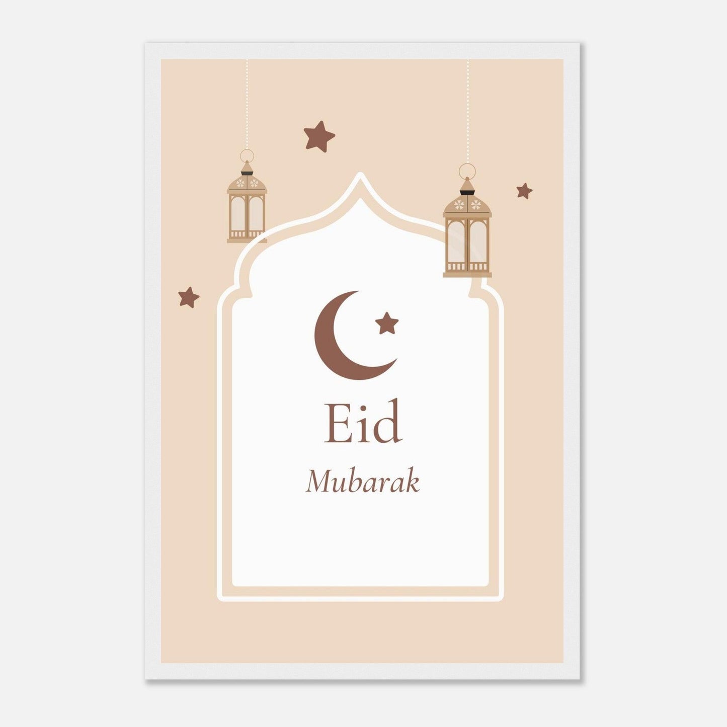 Eid Mubarak Islamic Poster in Beige