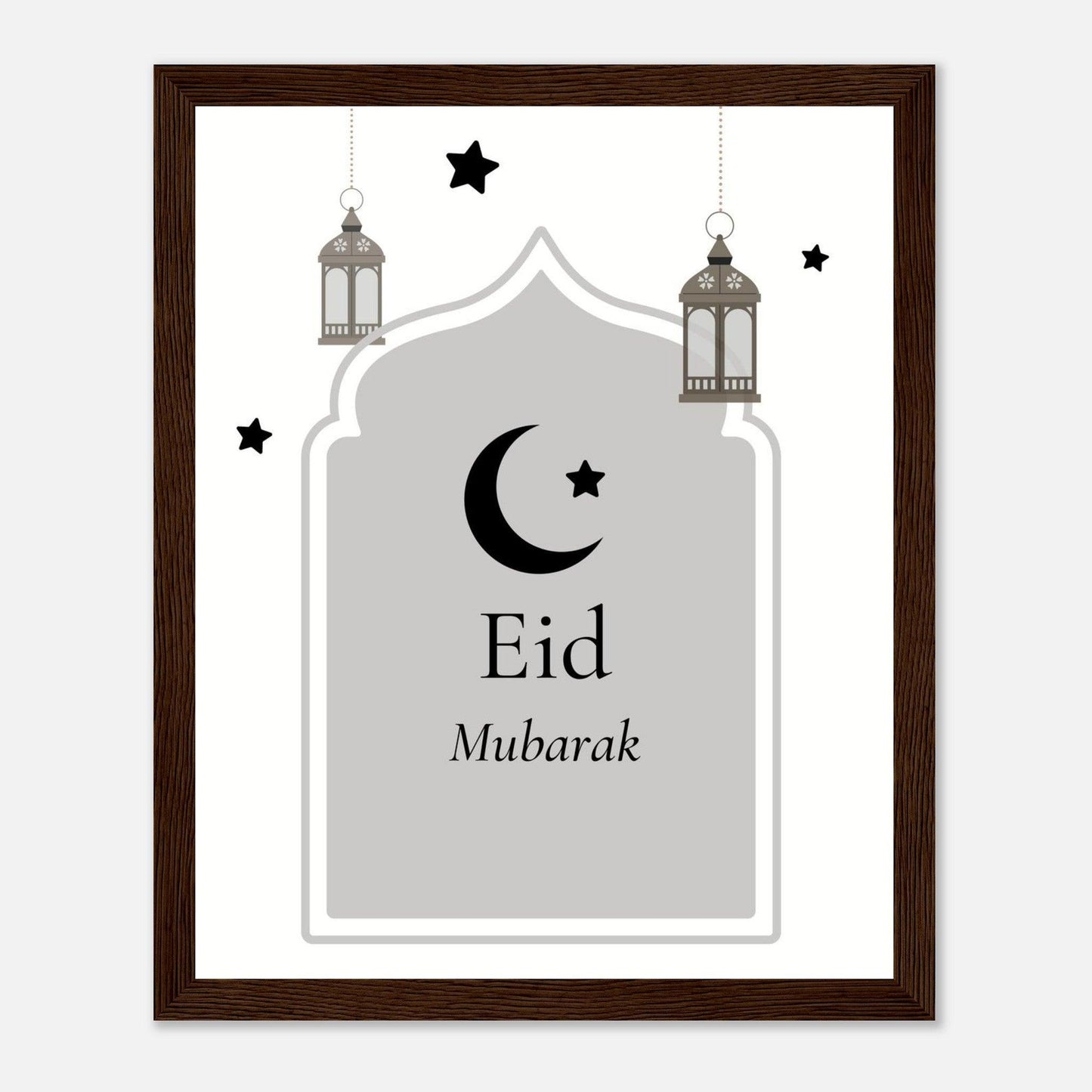 Eid Mubarak Islamic Poster in White