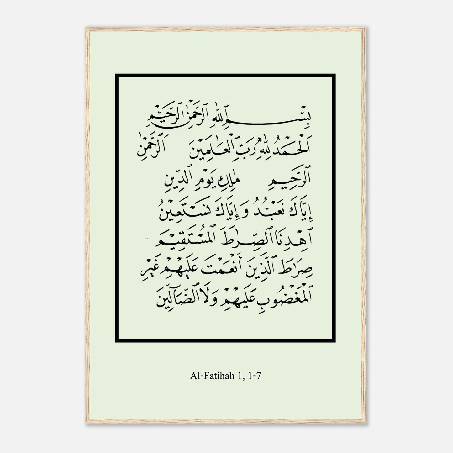 Surah Al Fatiha Islamic Poster in Green