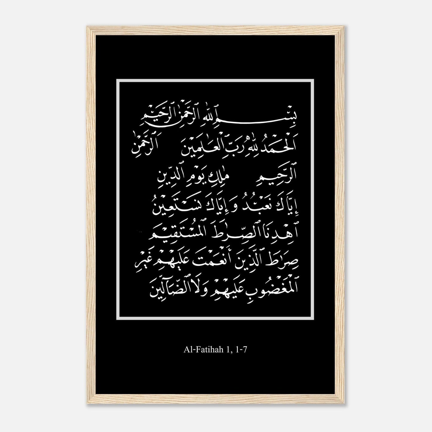 Surah Al Fatiha Islamic Poster in Black