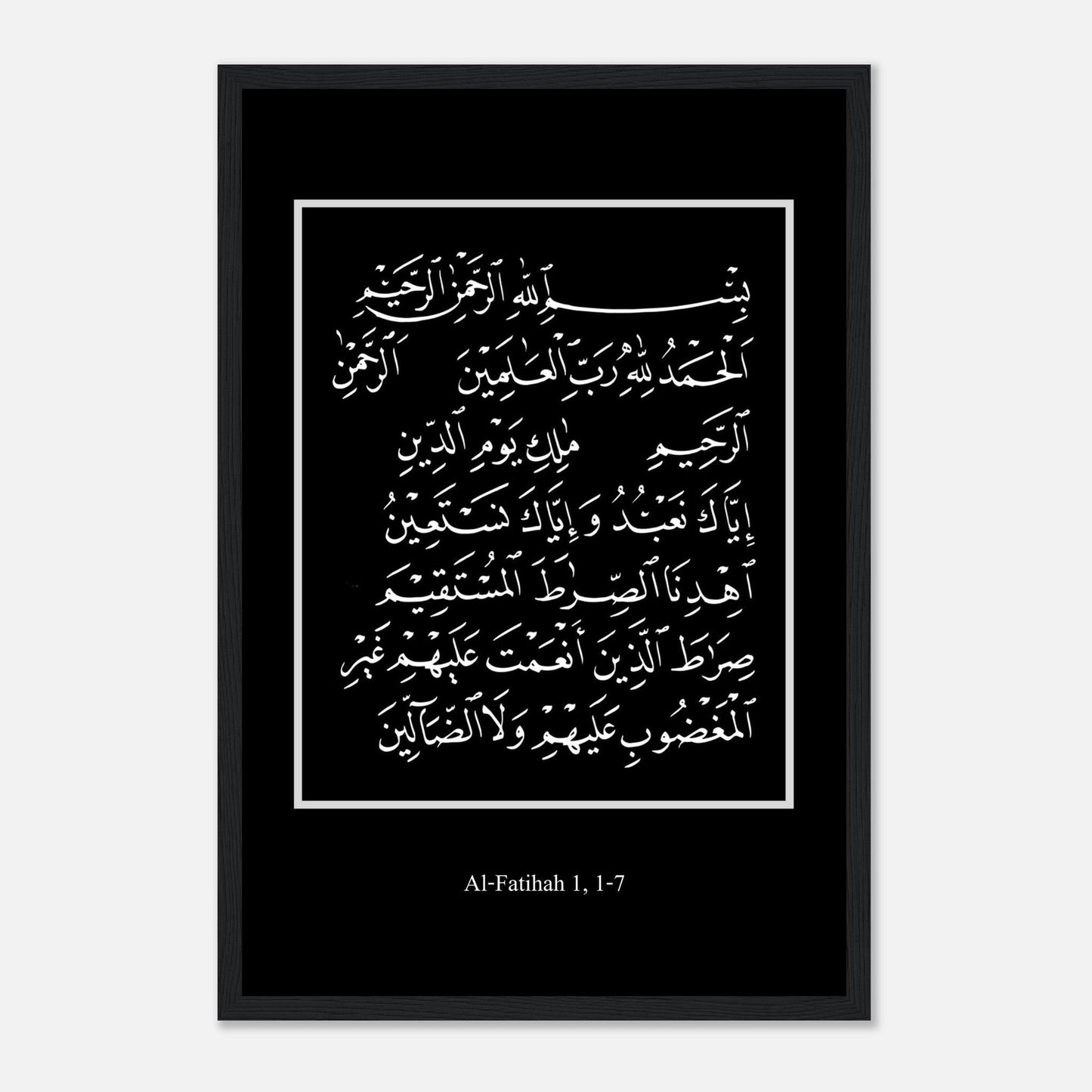 Surah Al Fatiha Islamic Poster in Black