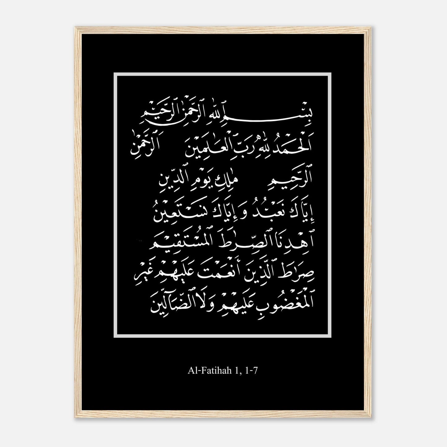 Surah Al Fatiha Islamic Poster in Black