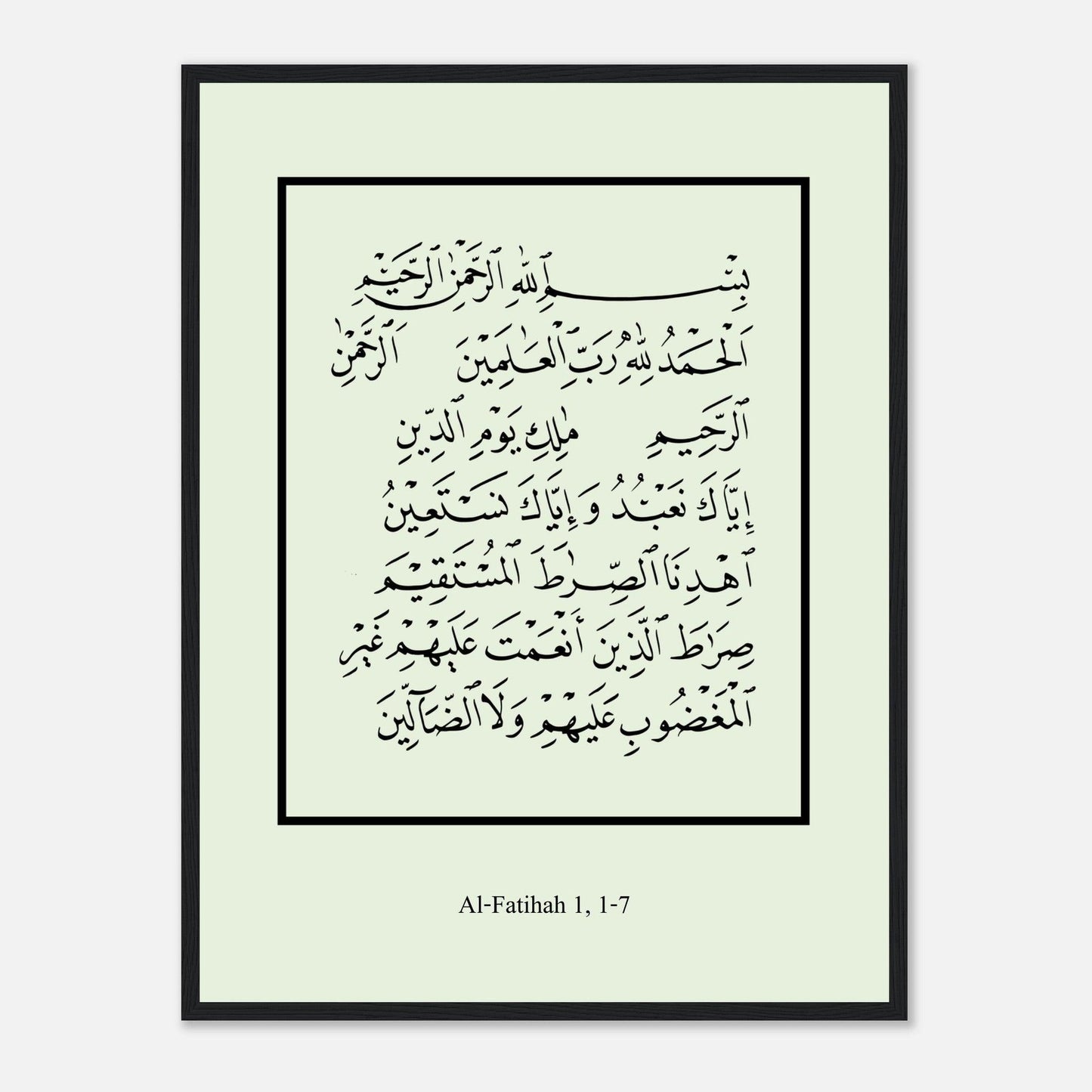 Surah Al Fatiha Islamic Poster in Green