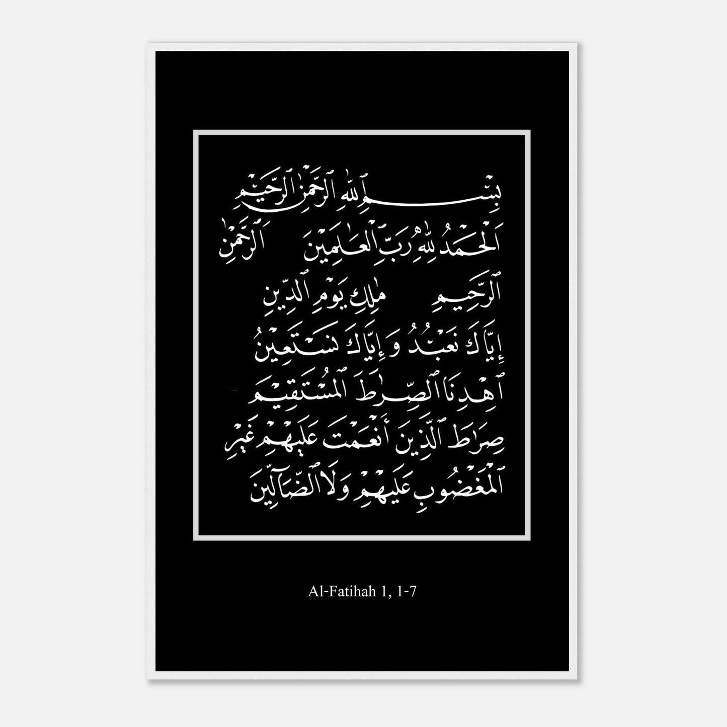 Surah Al Fatiha Islamic Poster in Black