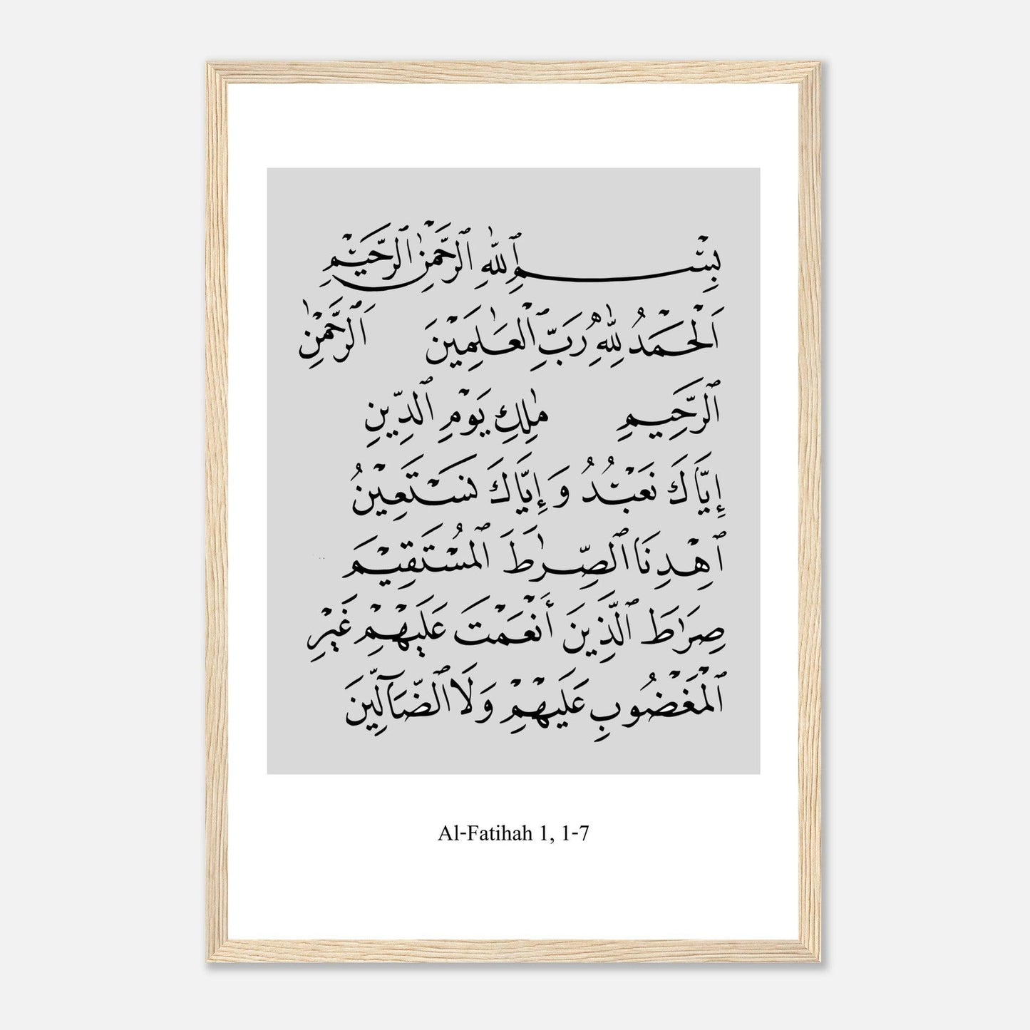 Surah Al Fatiha Islamic Poster in White